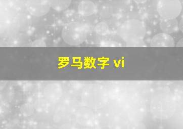 罗马数字 vi